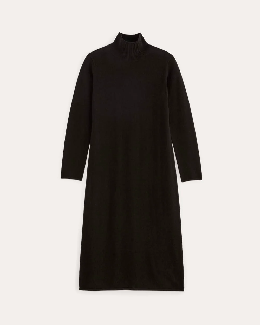The Turtleneck Sweater Dress in Cashmere | Black