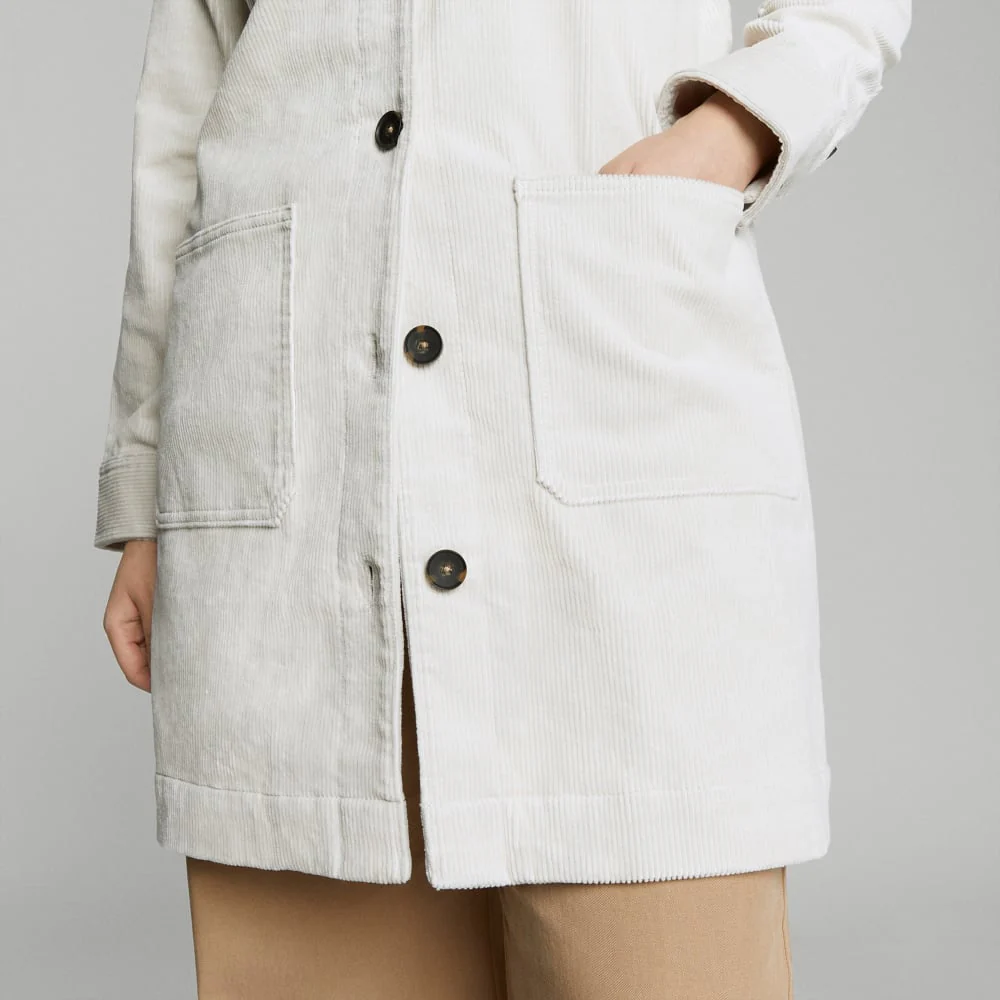 The Corduroy Long Shirt Jacket | Sandstone