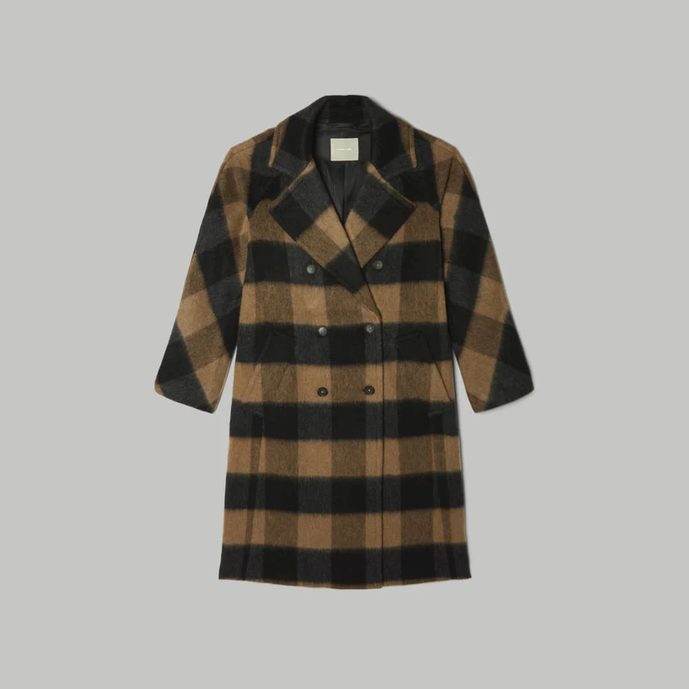The Brushed Italian ReWool® Peacoat | Camel Buffalo Check