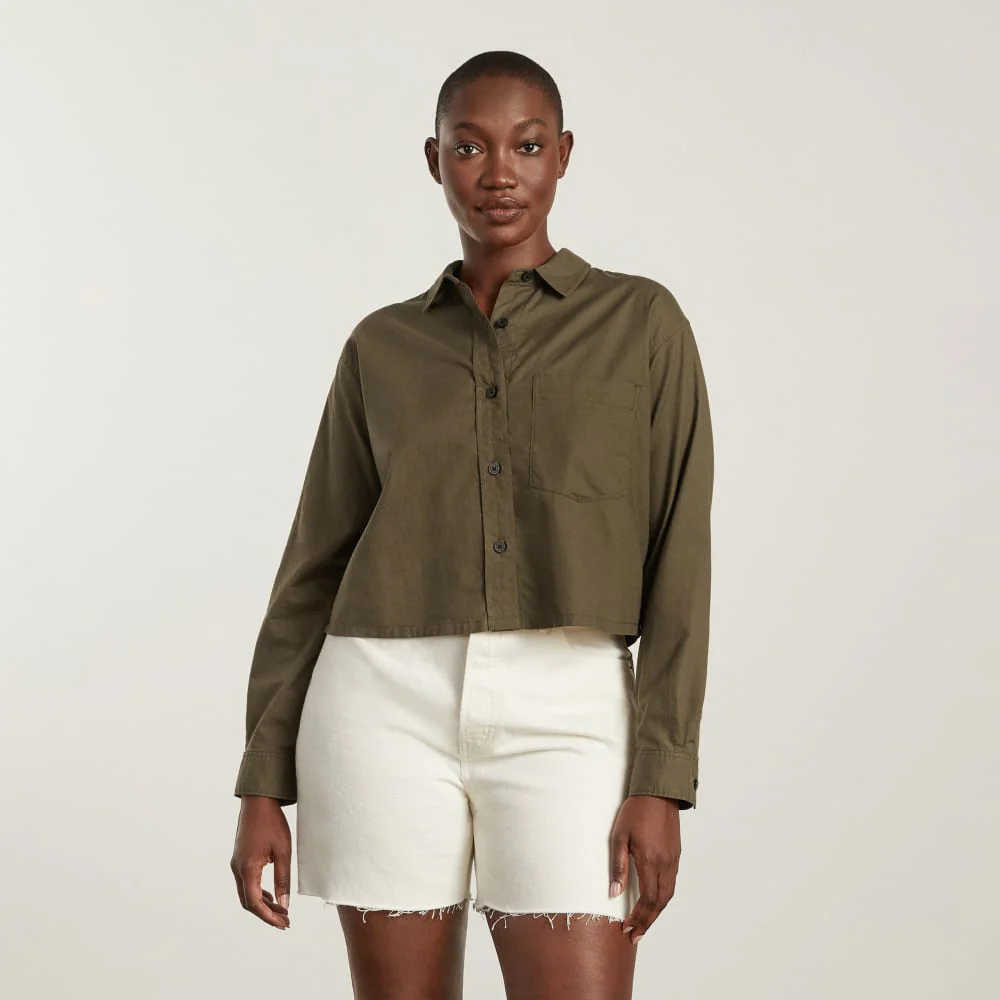 The Way-Short Shirt in Silky Cotton | Beech