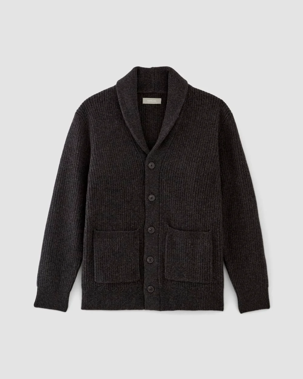 The Felted Merino Shawl Collar Cardigan | Charcoal