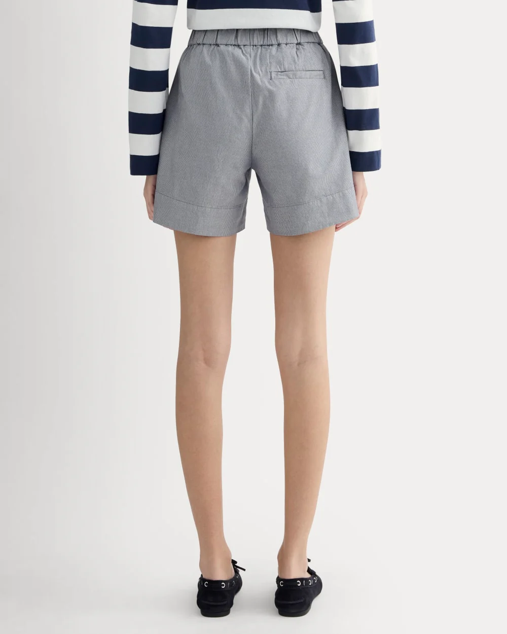 The Easy Short | Dark Denim Pinstripe