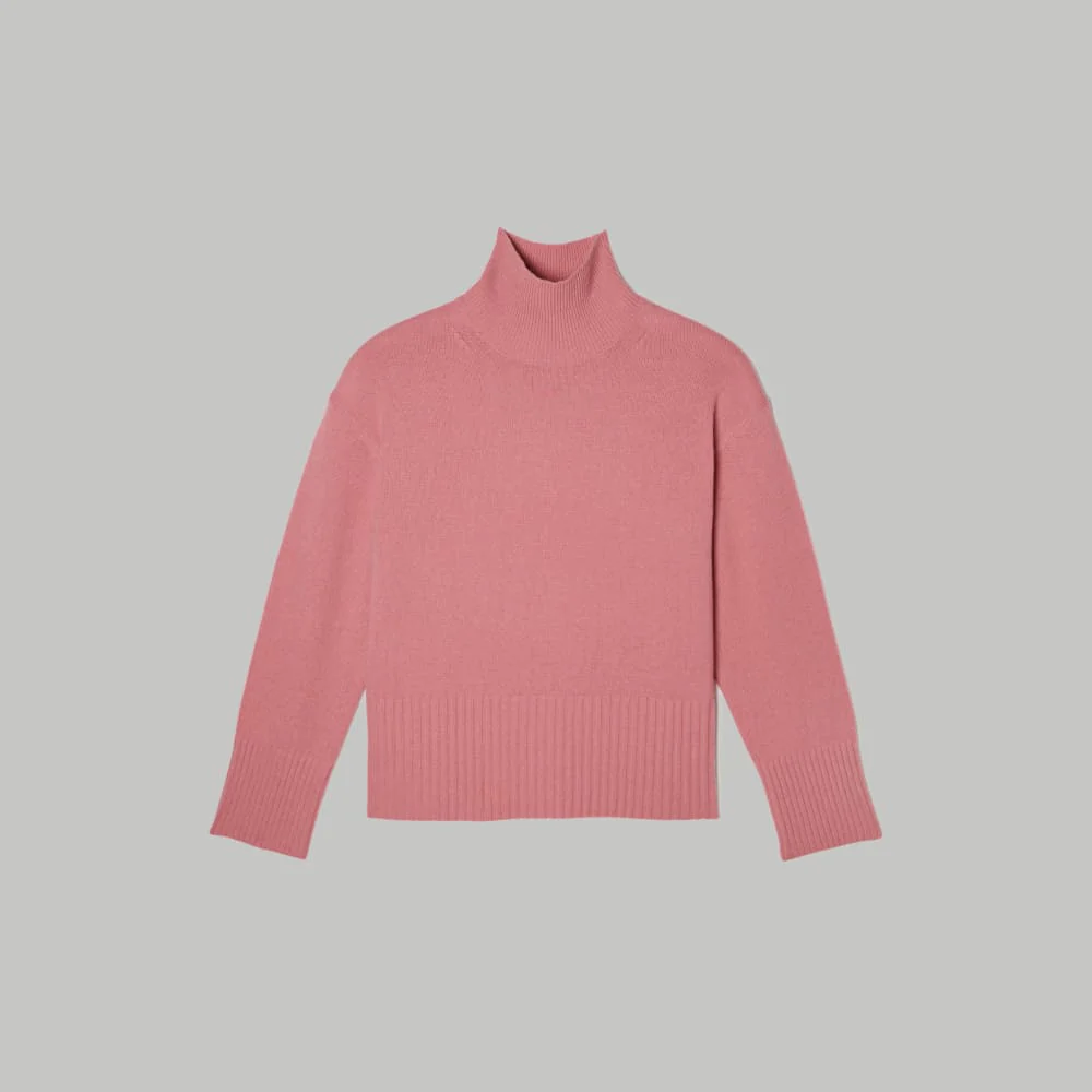 The Cashmere Oversized Turtleneck | Bubblegum