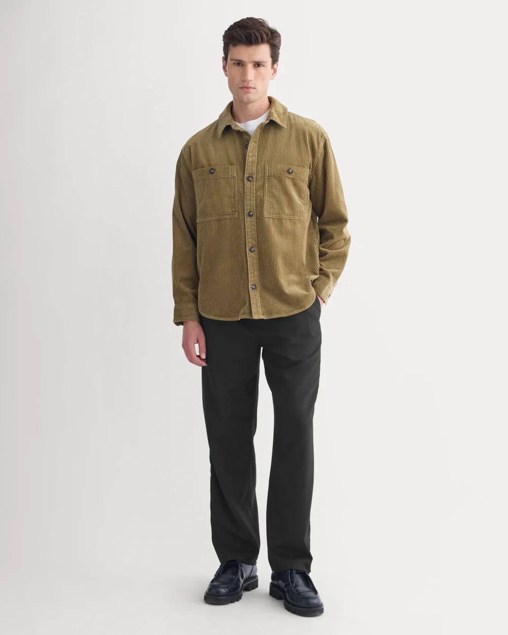 Wide Wale Corduroy Shirt | Aged Brass