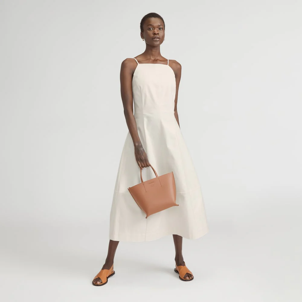 The Structured Cotton Bell Dress | Bone