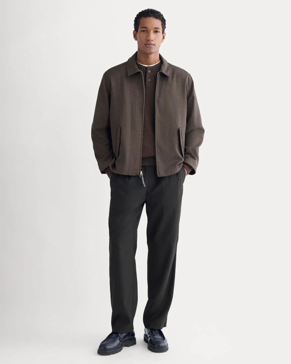 Tailored Zip Jacket | Heathered Fudge