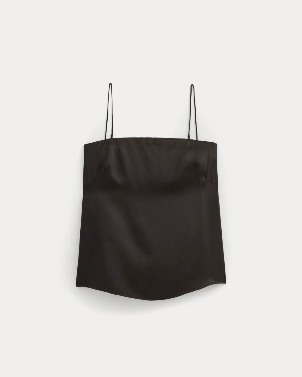 Thin Strap Cami in Silk Charmeuse | Black