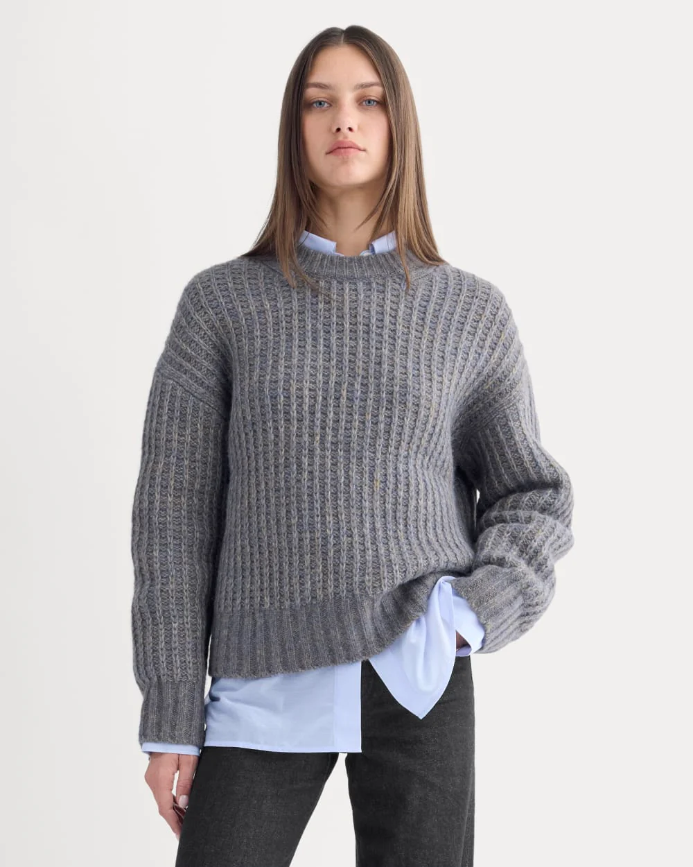 Waffle Sweater in Cloud | Blue Multi Twist