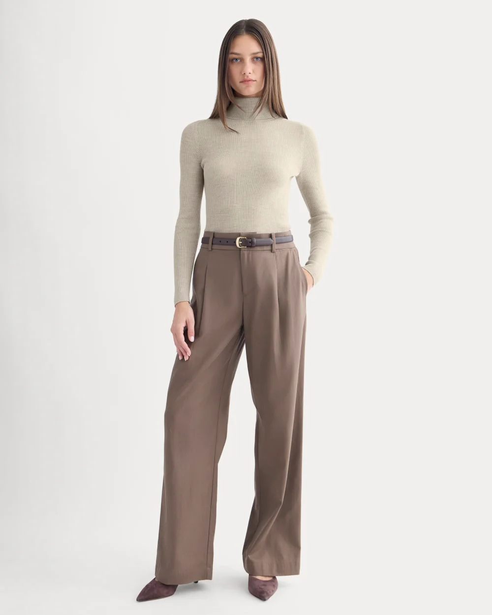 The Turtleneck in Ultrasoft Merino | Heather Oatmeal