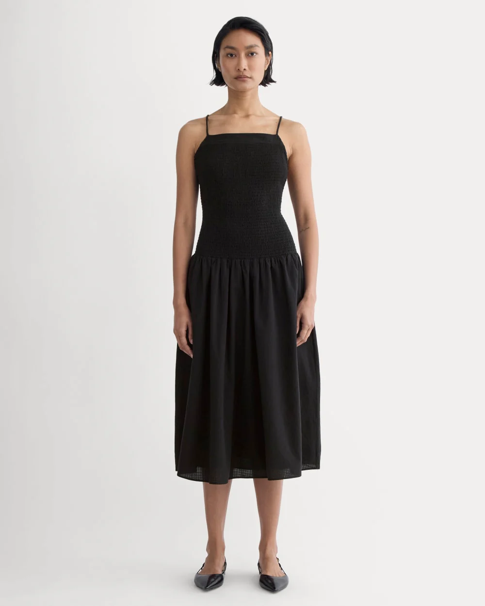 The Gauze Open-Back Dress | Black