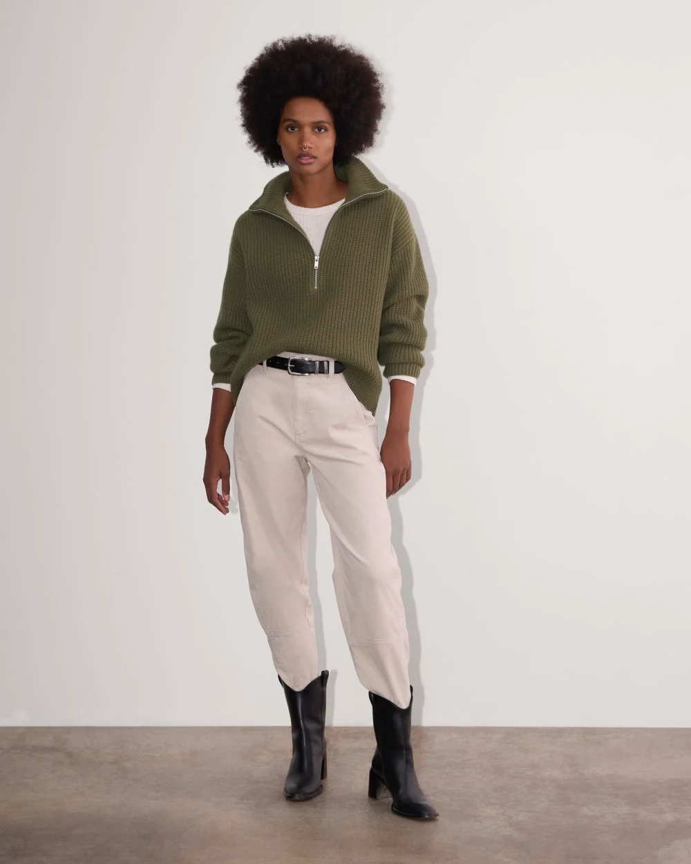 The Half-Zip Sweater in Luxe Merino | Kalamata