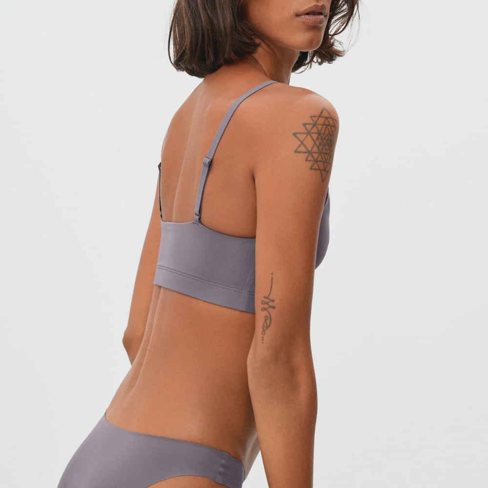 The Invisible Square-Neck Bralette | Plum Grey