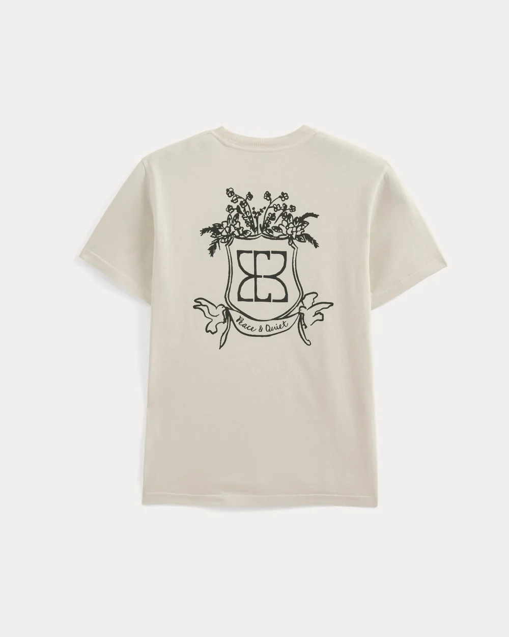 Everlane x Peace and Quiet Crest Graphic Tee | Bone