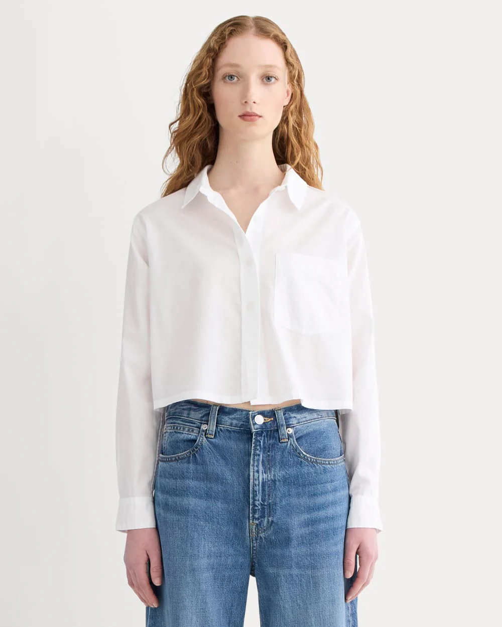 The Way-Short Shirt in Silky Cotton | White