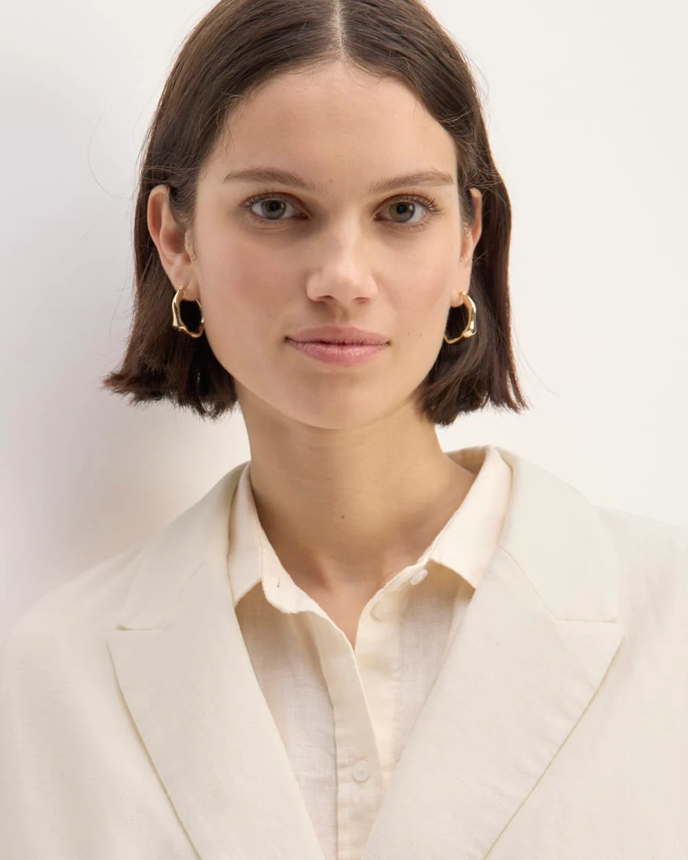 The Linen Double Breasted Blazer | Bone