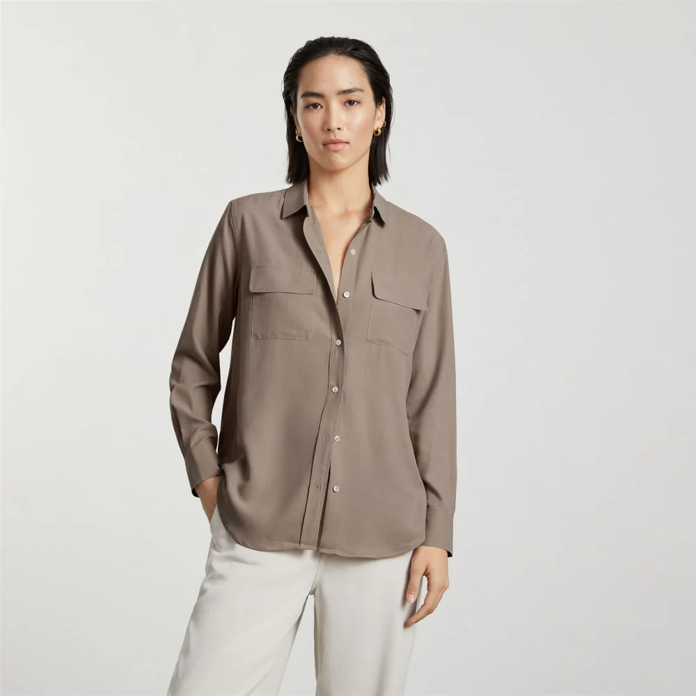 The Washable Silk Relaxed Shirt  | Burnt Sugar