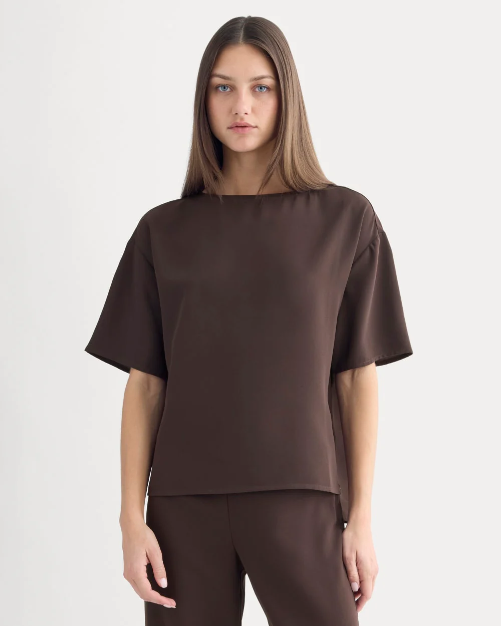 Drapey Crepe Top | Dark Chocolate