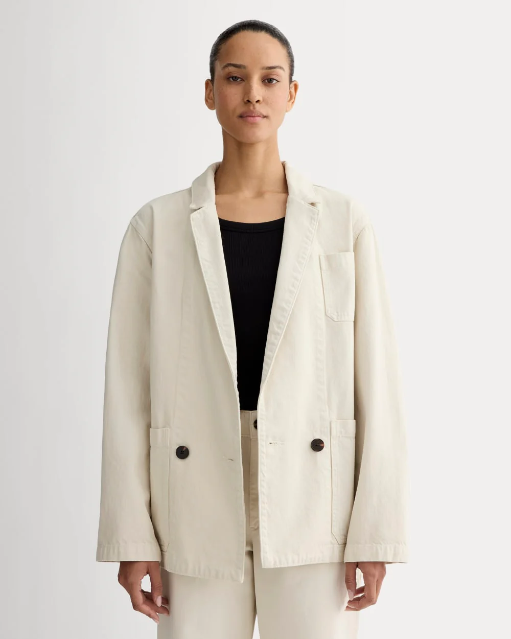 The Denim Chore Blazer | Garment-Dyed Sand