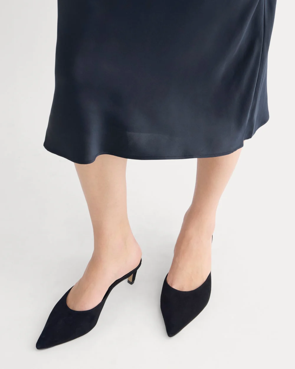 Slip Skirt in Silk Charmeuse | Navy
