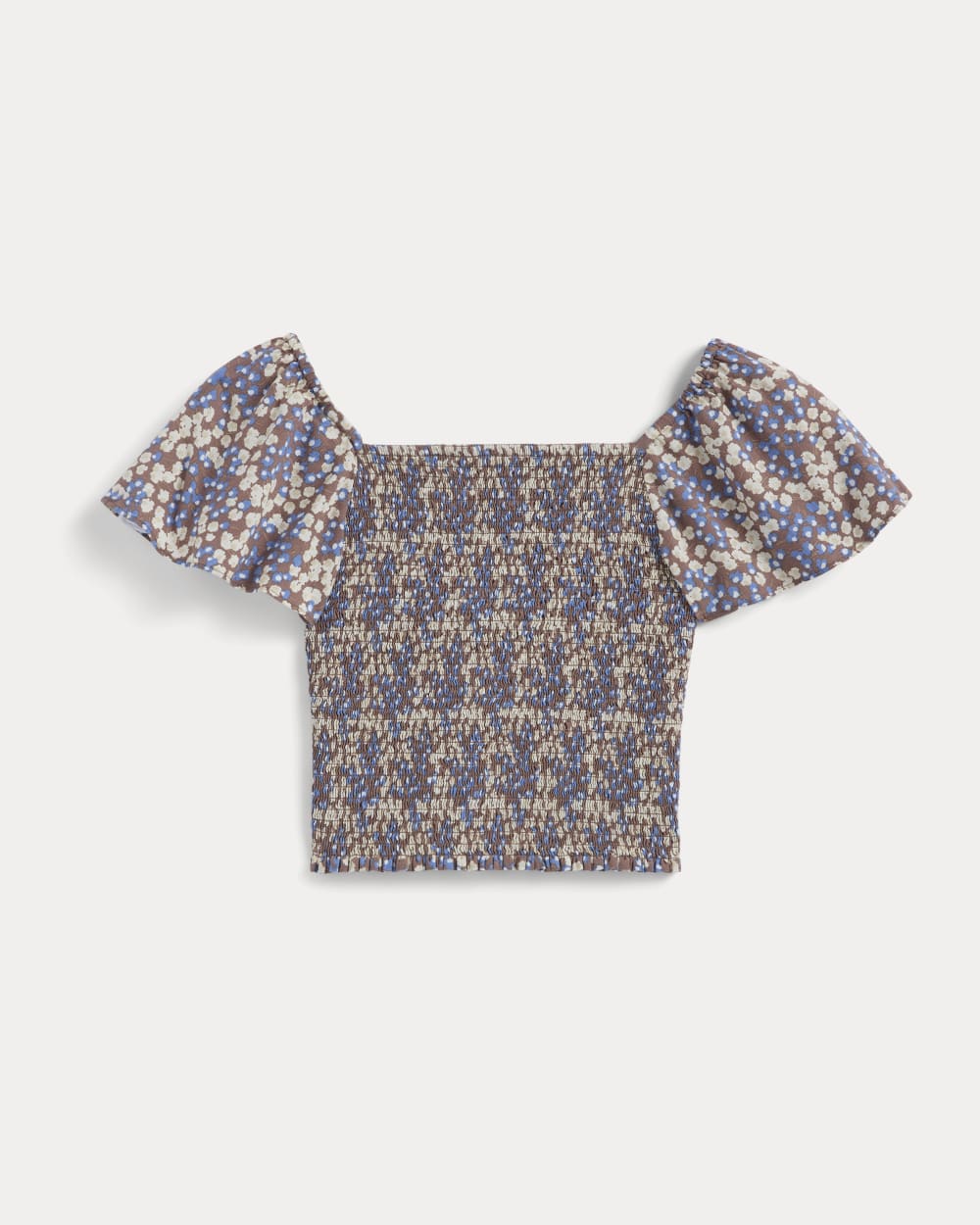 The Gauze Smocked Top | Mocha Floral