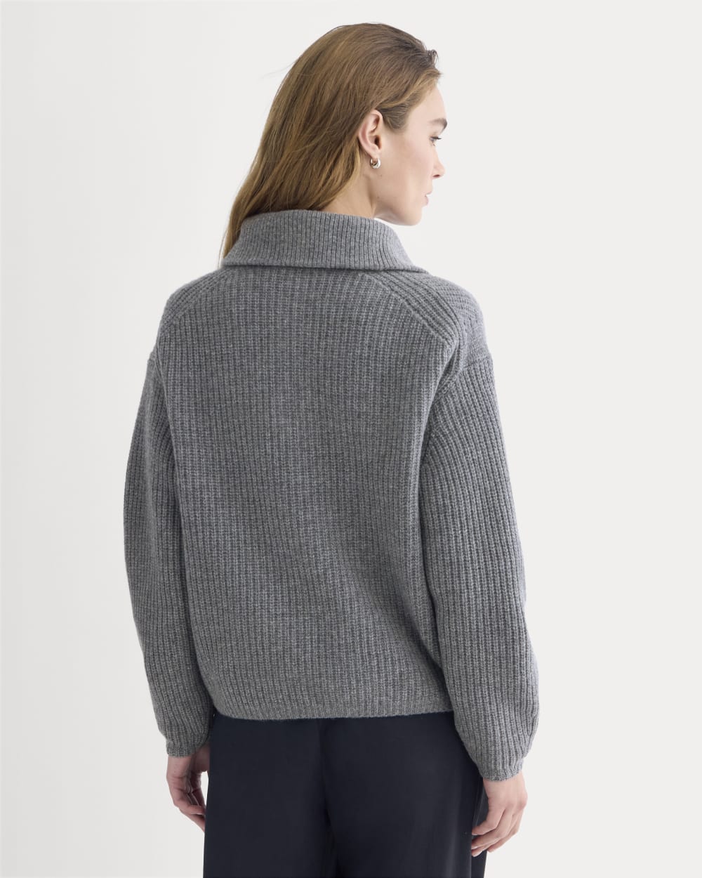 The Half-Zip Sweater in Luxe Merino | Heathered Mid-Grey