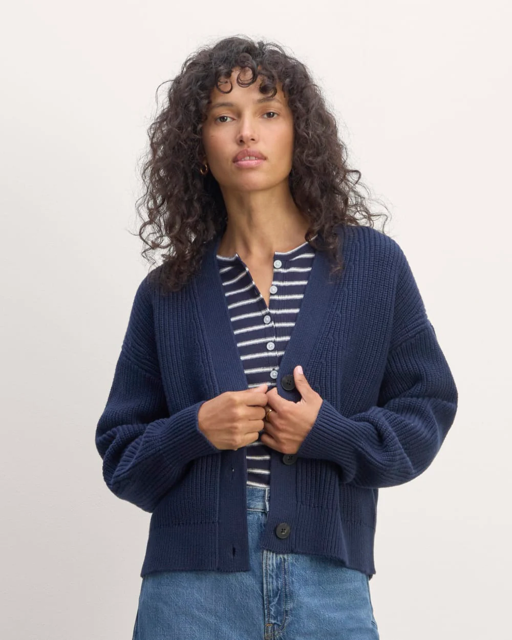 The Boxy Cardigan in Everyday Cotton | Navy