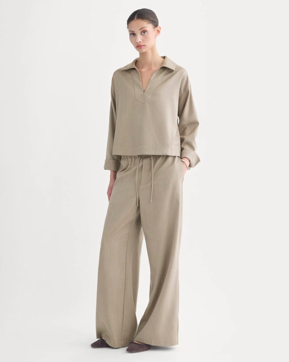 Overshirt in Tailor Twill | Light Taupe