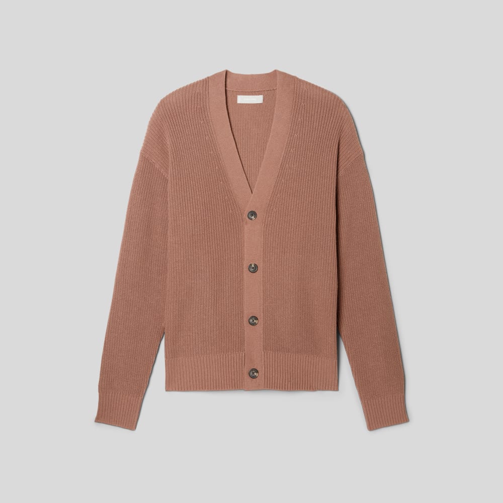 The No-Sweat Ribbed Cardigan | Carob Brown