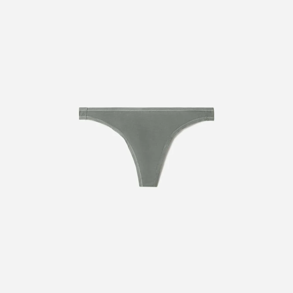The Cotton Thong | Dark Sage