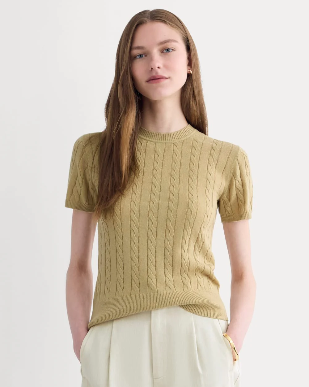 The Cable Crew in Cotton Cashmere | Classic Khaki