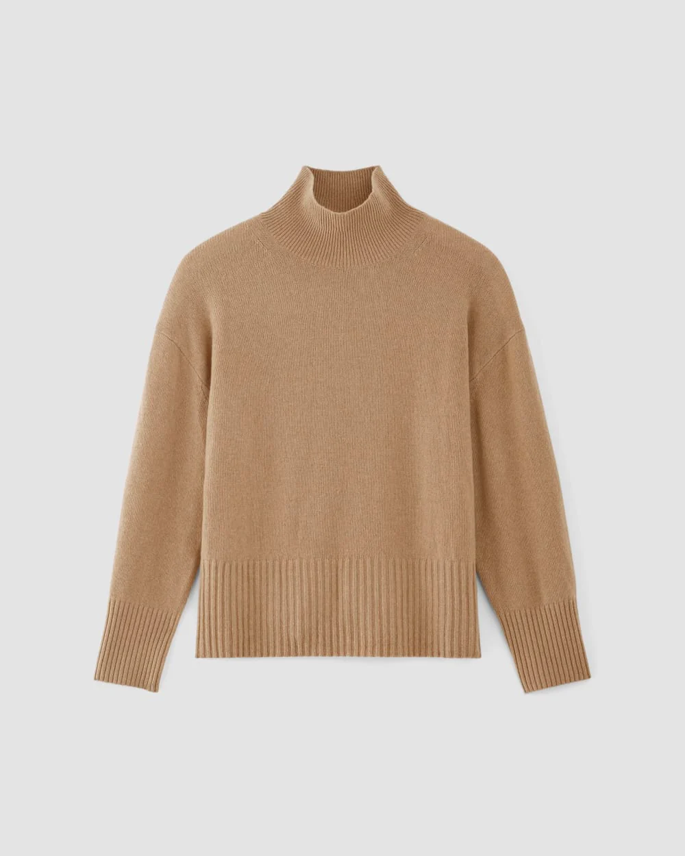 The Cashmere Oversized Turtleneck | Light Camel