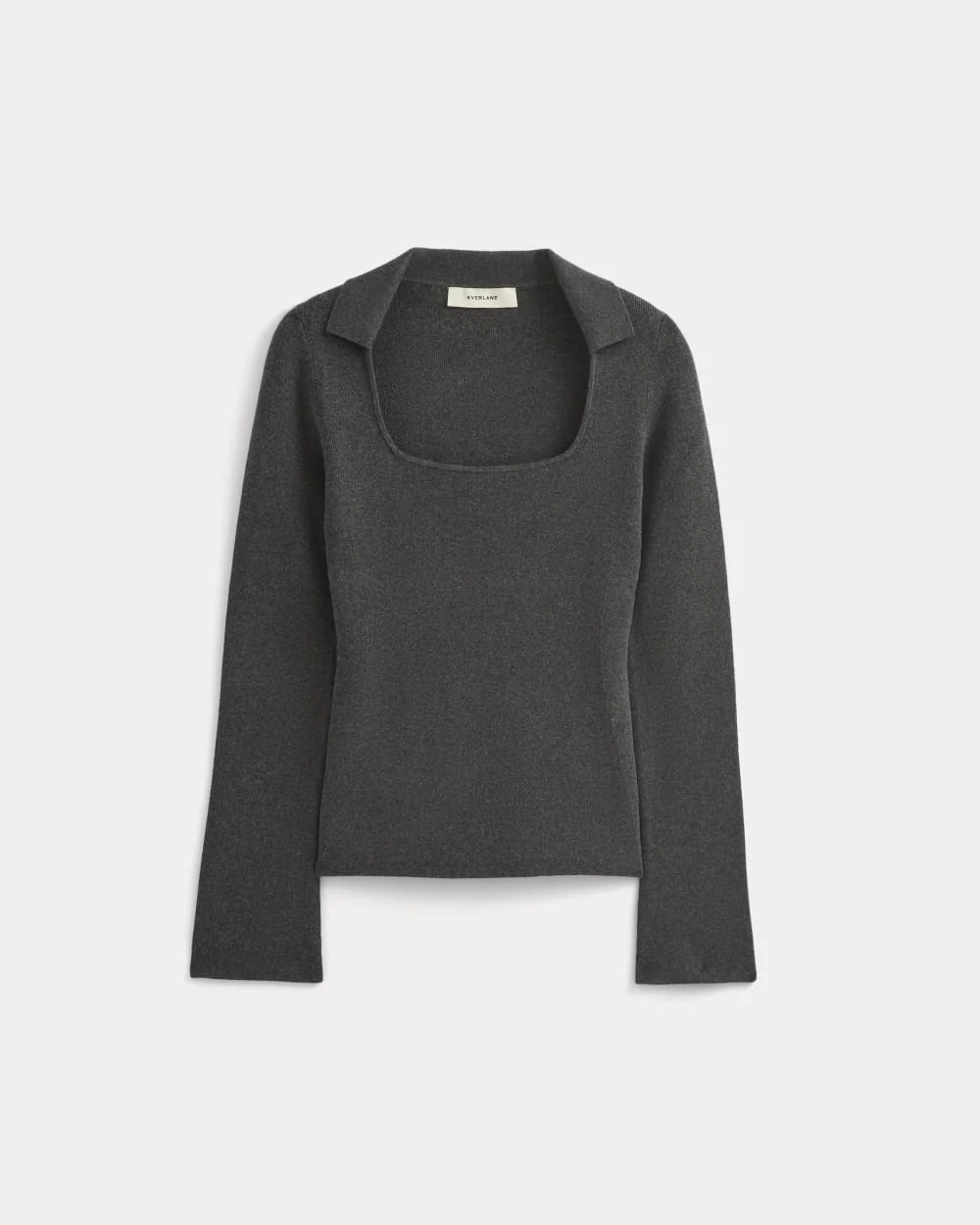 Knit Scoop-Neck Top | Heathered Soot