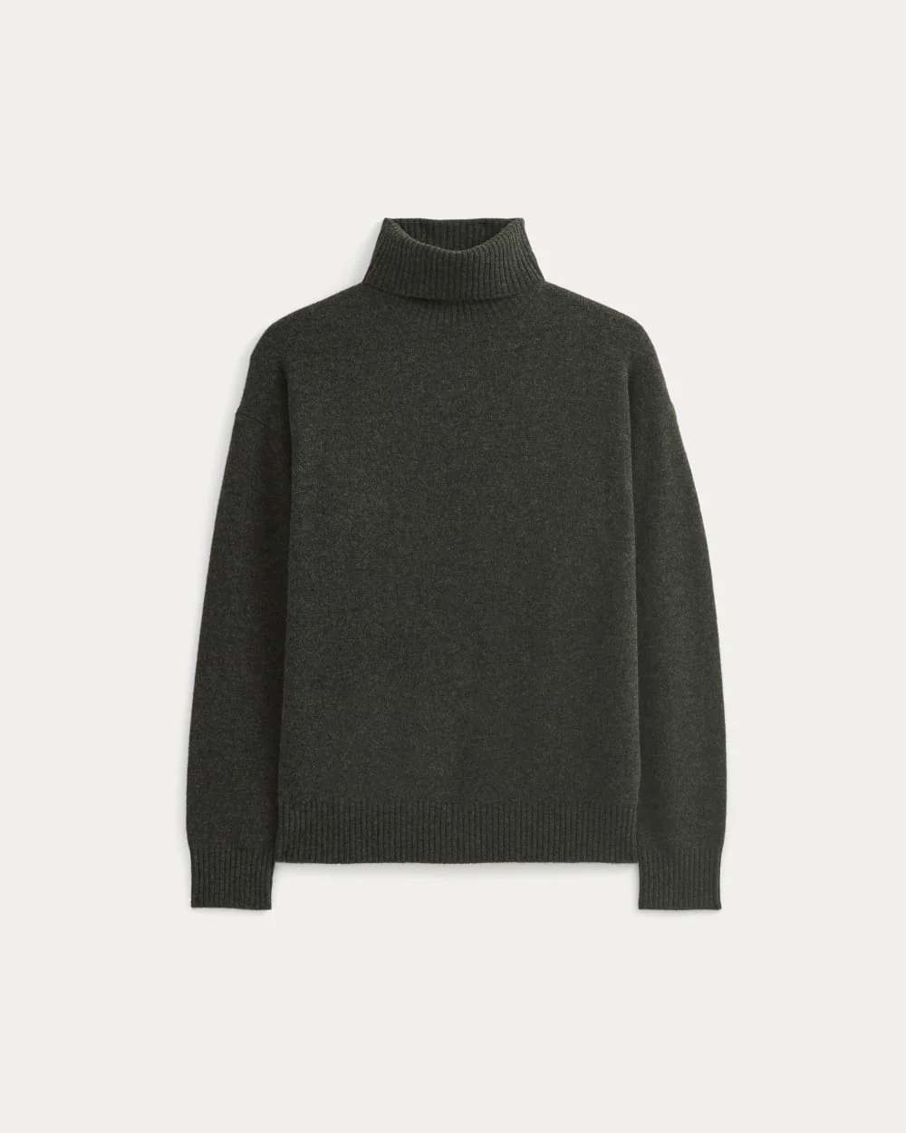 Luxe Merino Relaxed Turtleneck | Heathered Black