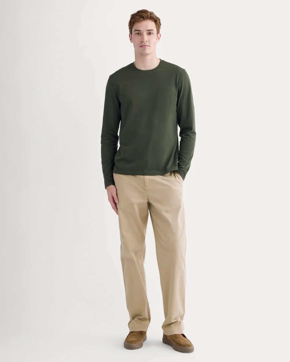 The Essential Organic Long-Sleeve Tee | Dark Green