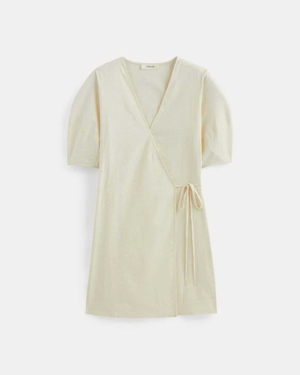 The Seersucker Mini Wrap Dress | Bone