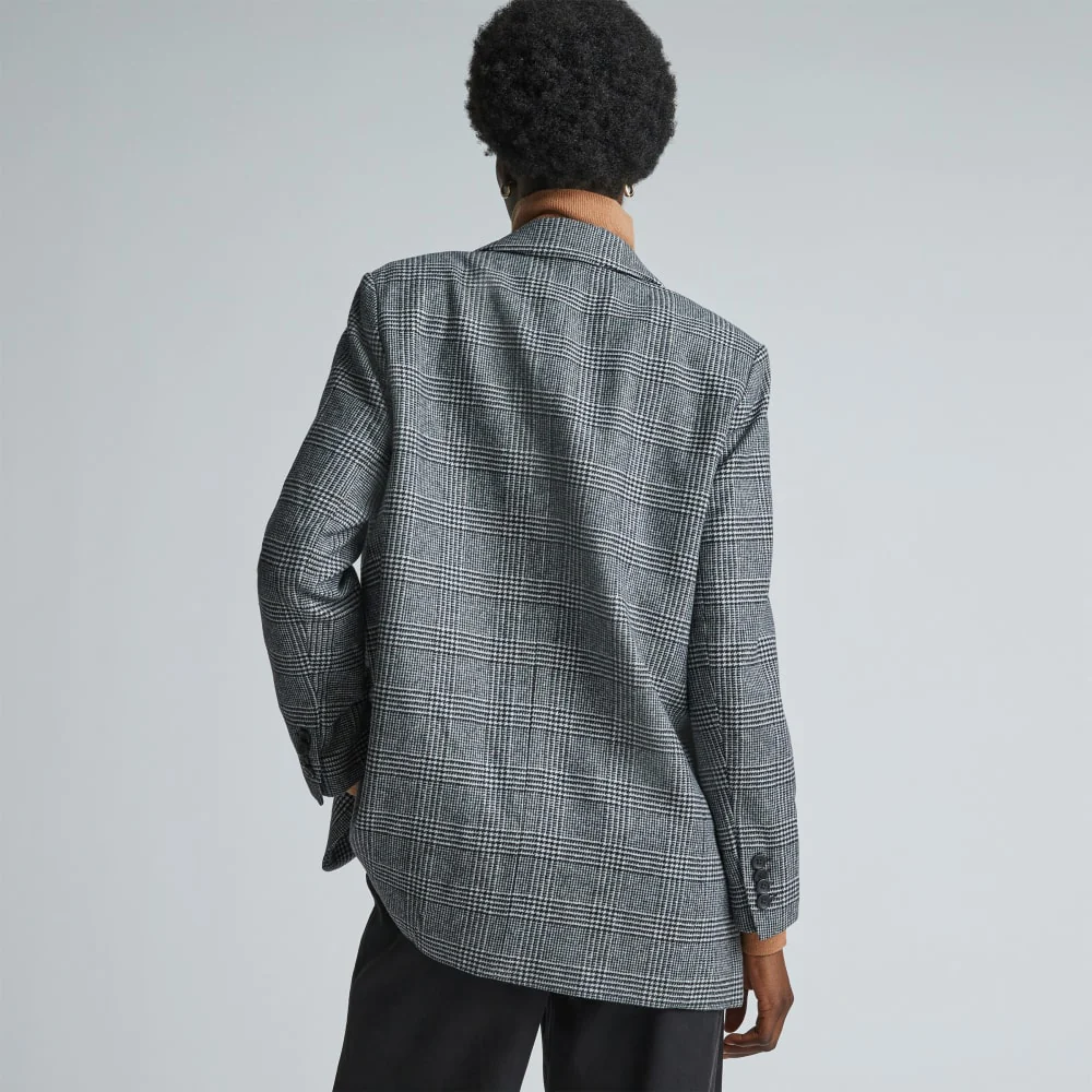 The Oversized Blazer in Wool | Glen Plaid