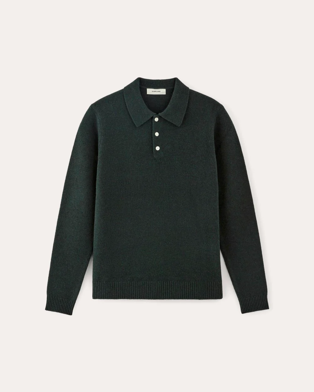 The Classic Polo in Luxe Merino | Heather Scarab Green