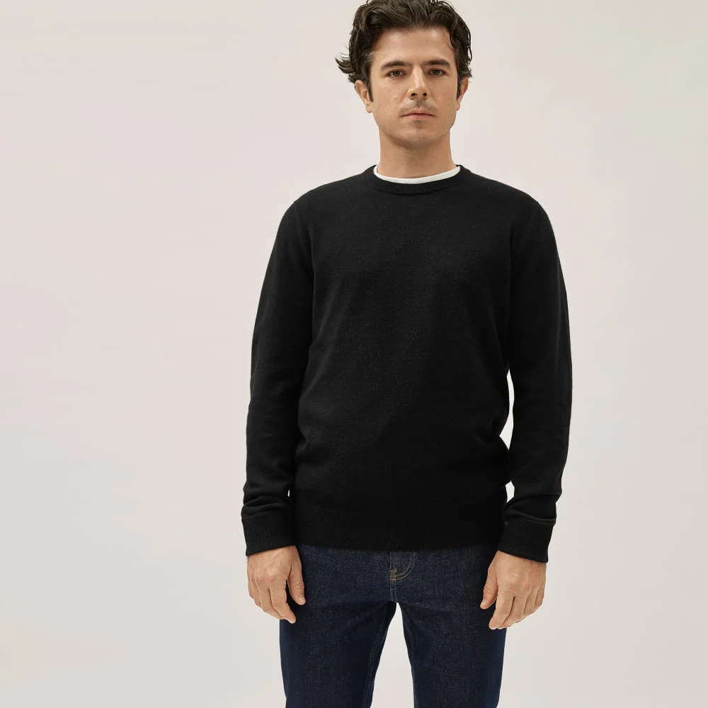 The Grade-A Cashmere Crew | Black