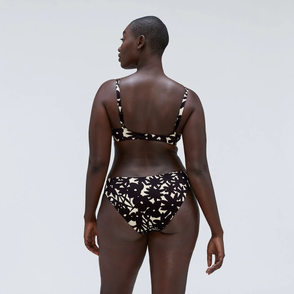 The Bikini Bottom | Black / Canvas Floral