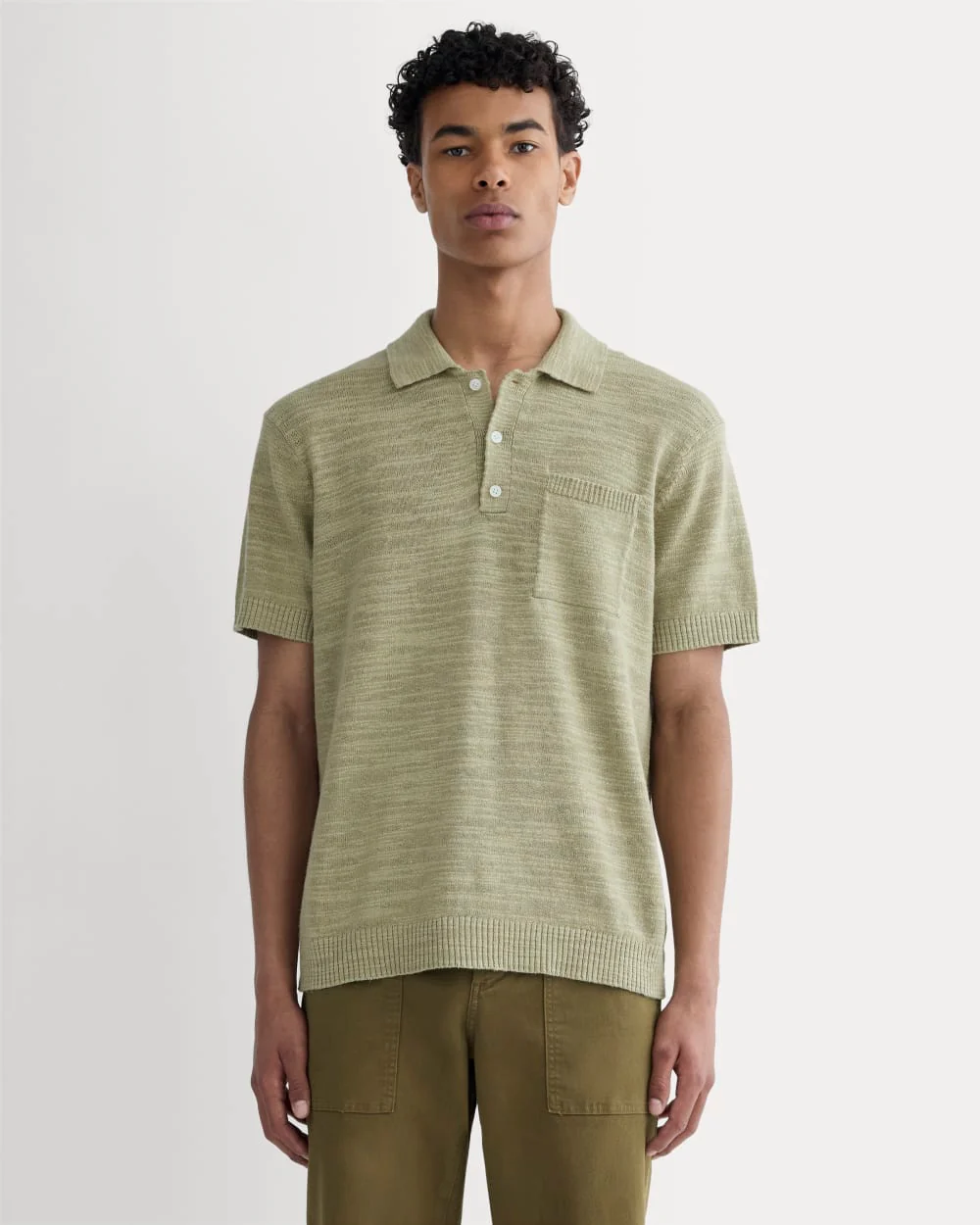 The Cotton Linen Polo | Eucalyptus