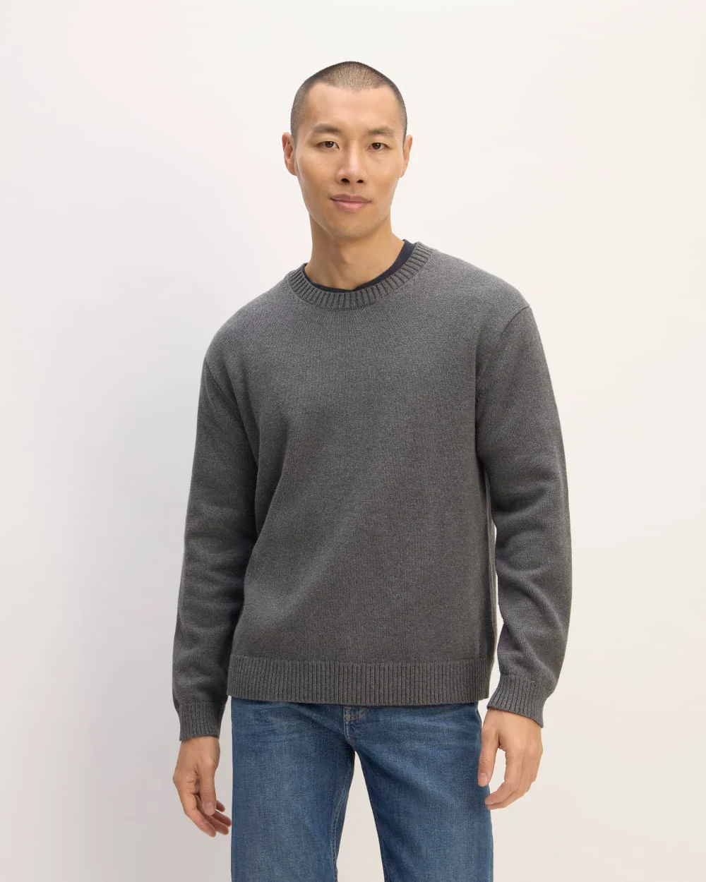 The Classic Sweater in Everyday Cotton | Heathered Charcoal