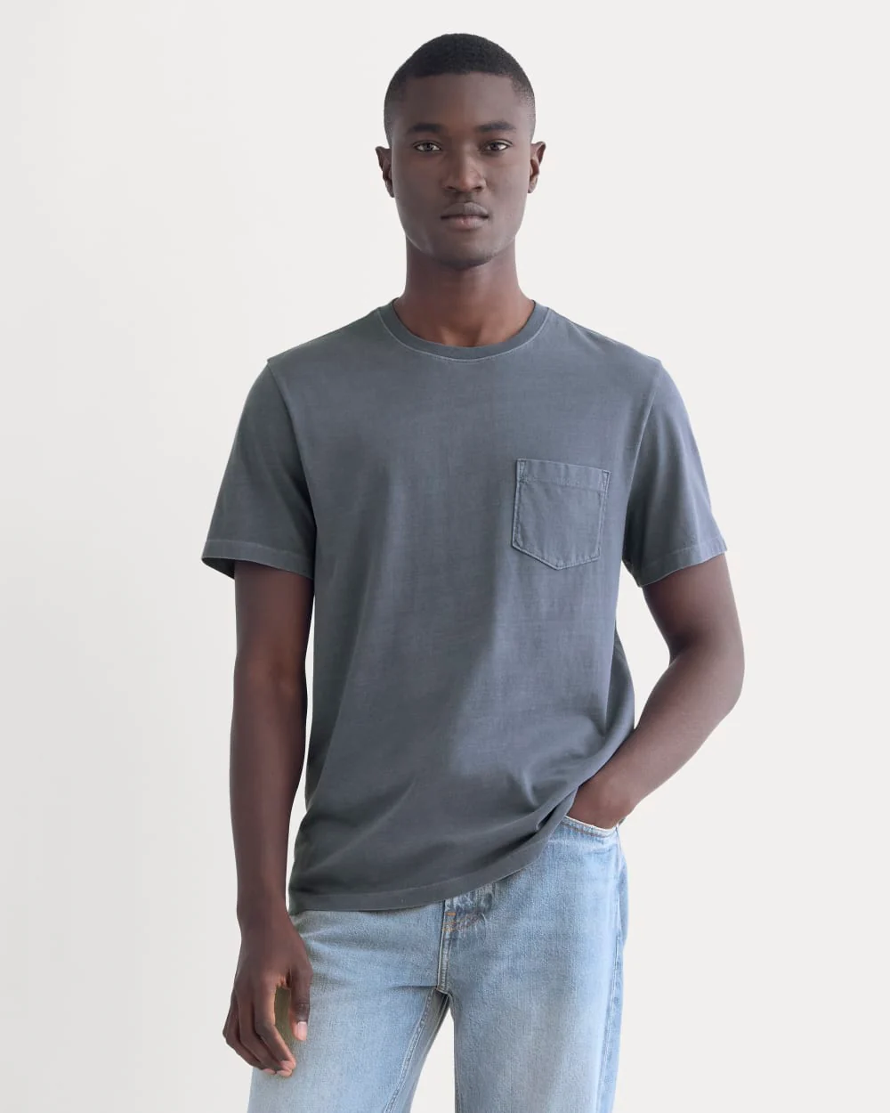 The Essential Organic Garment-Dyed Crew | Navy