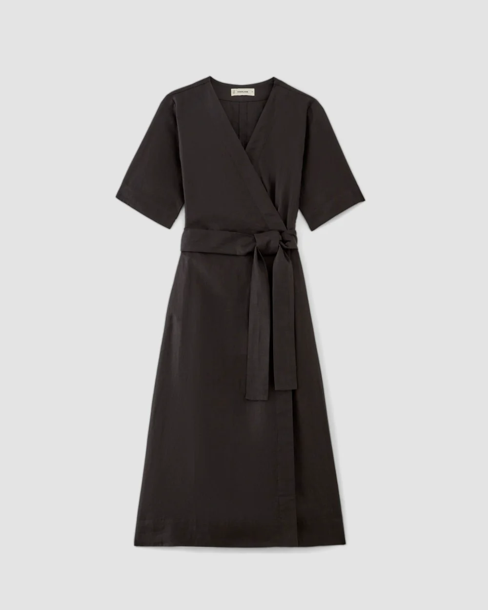 The Wrap Dress in Linen | Black