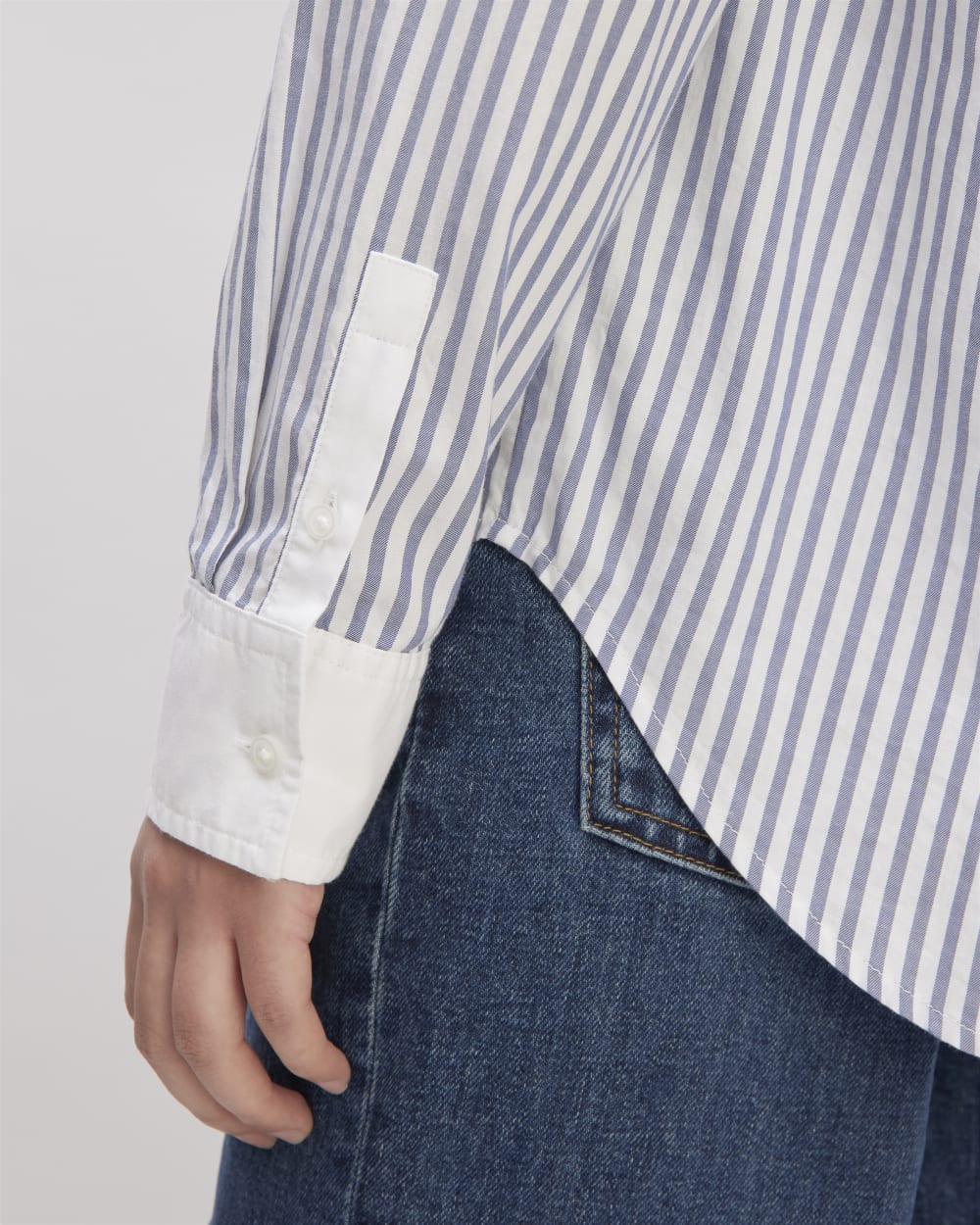 The Must-Have Shirt in Silky Cotton |  Mariner Blue / White Stripe