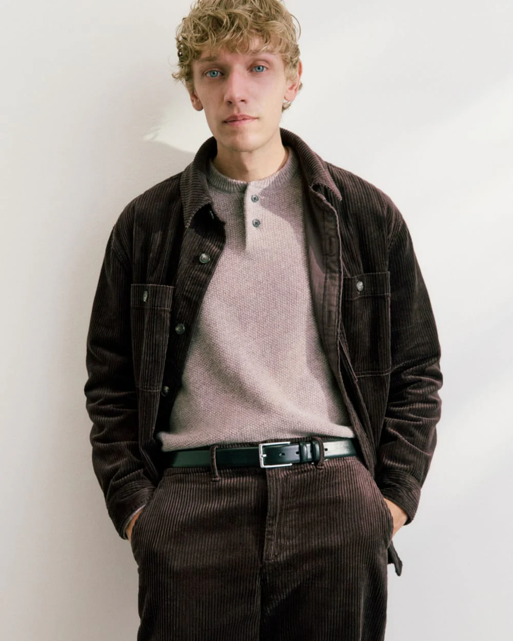 Henley in Wool Cashmere | Light Heathered Taupe