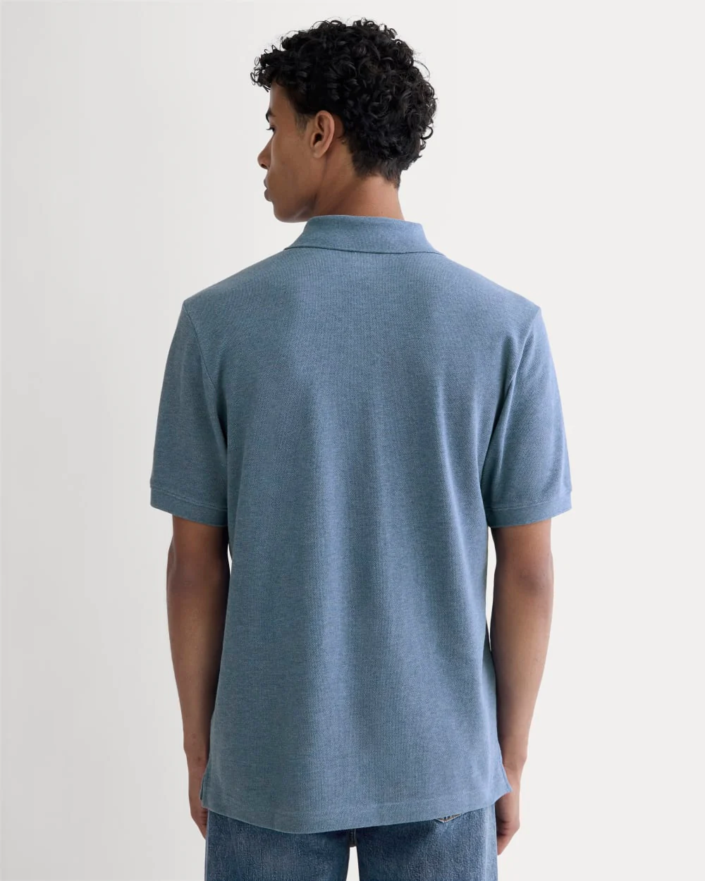 The Pique Polo | Heather Soft Cobalt