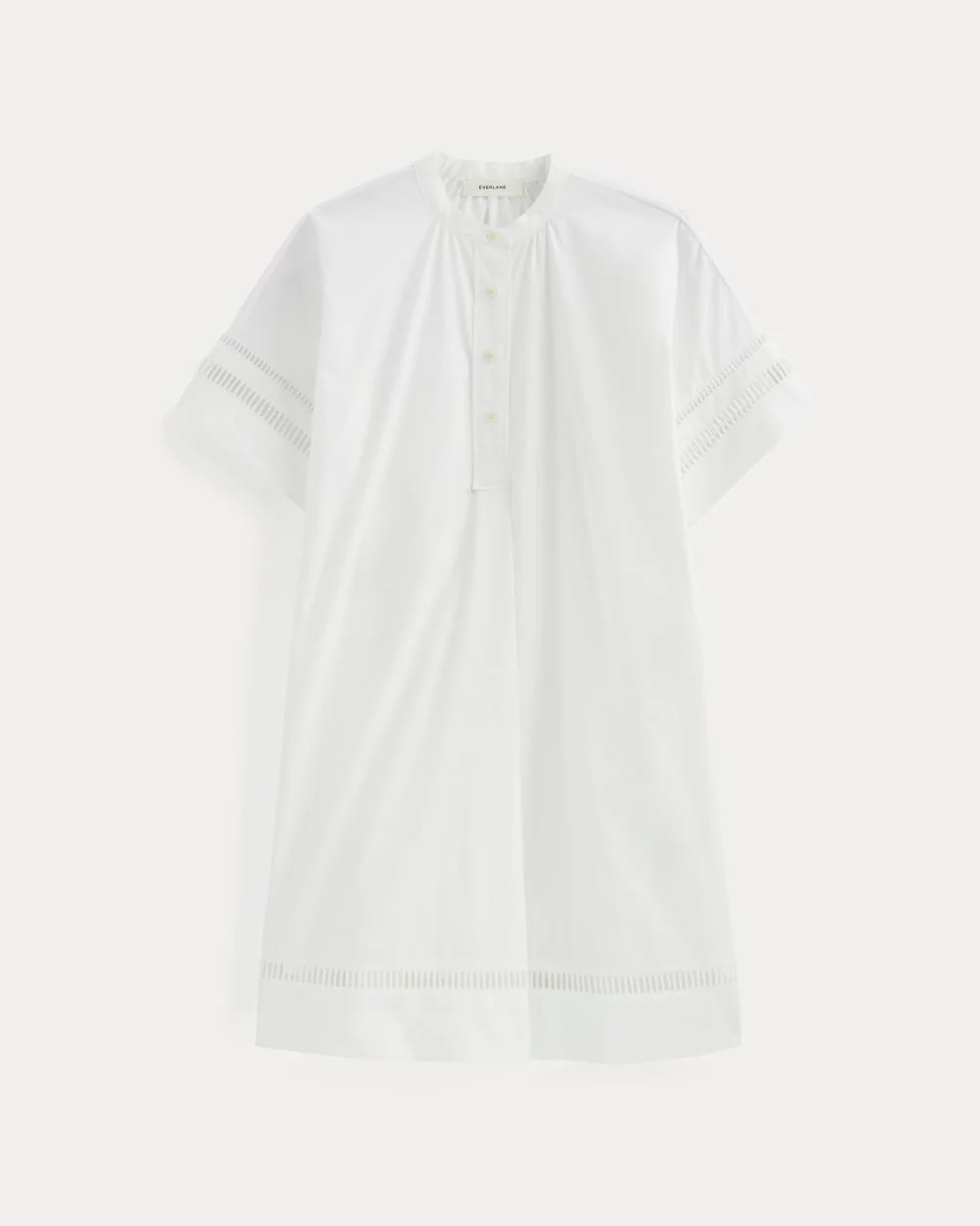 The Lace Trim Popover Dress | White