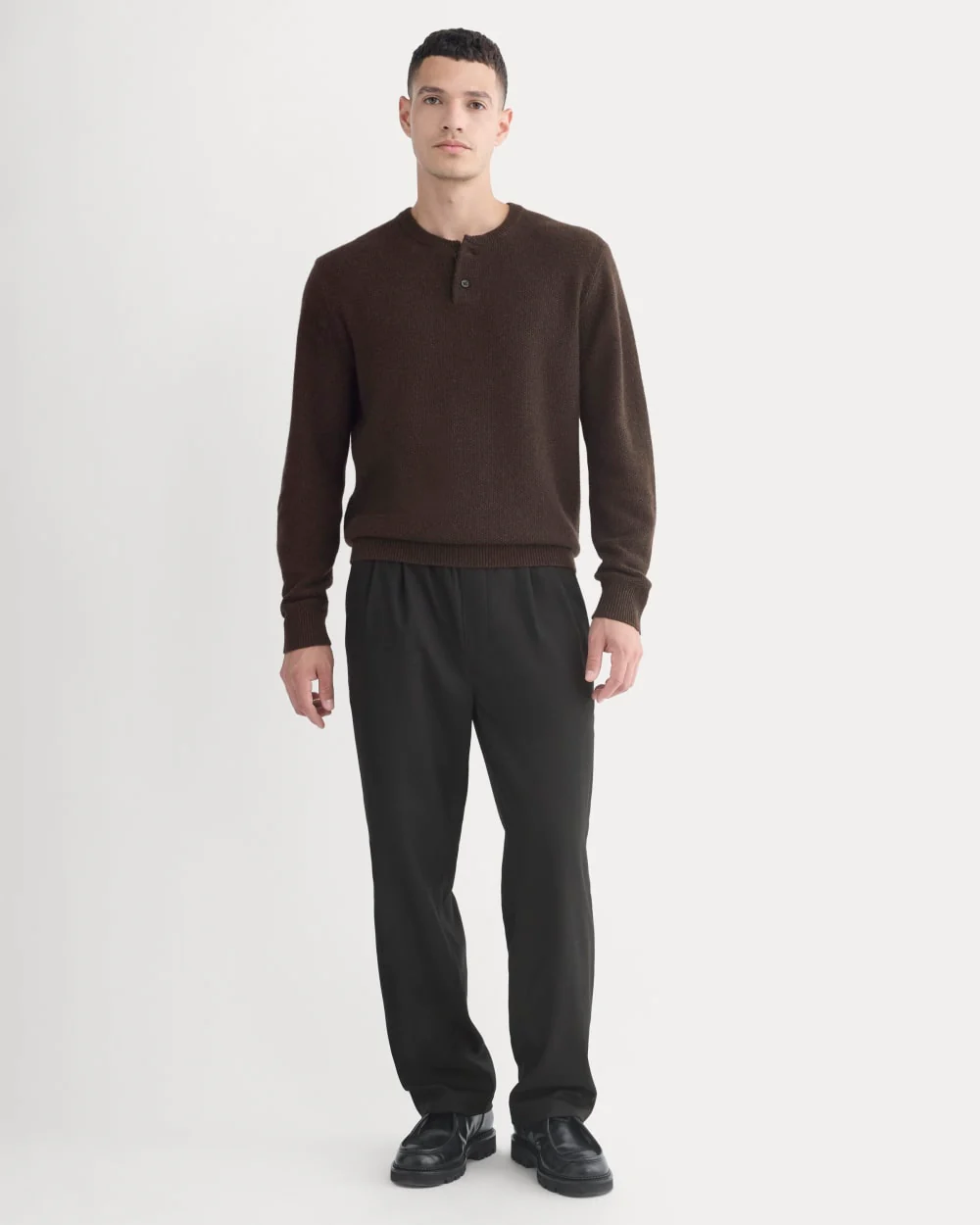 Henley in Wool Cashmere | Americano