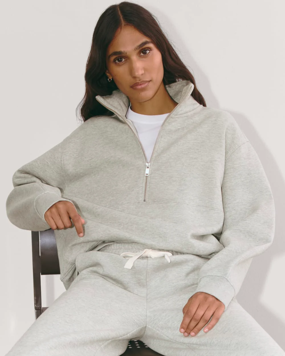 Luxe Fleece Half-Zip Sweatshirt | Heathered Grey