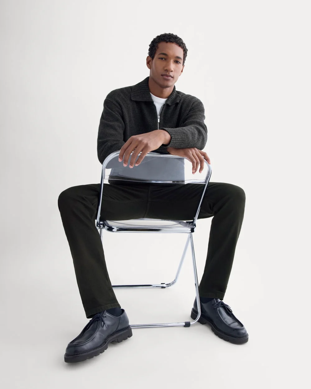 Luxe Merino Quarter-Zip Pullover | Heathered Black